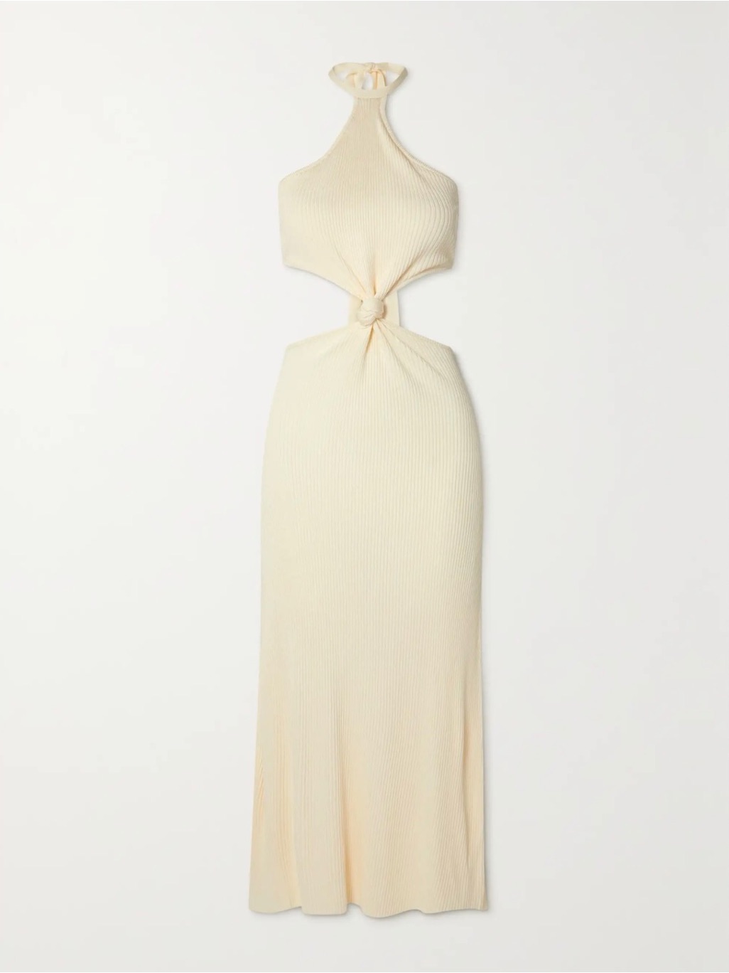 Cult Gaia Cameron Cut-Out Ribbed-Knit Halterneck Midi Dress